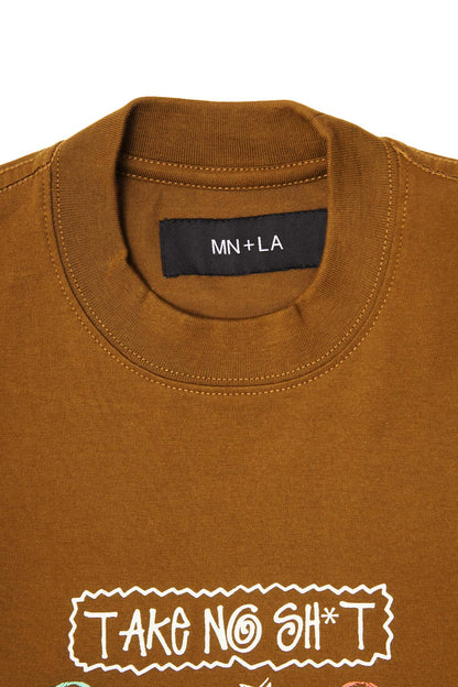 "TAKE NO SHIT" TEE IN RUST