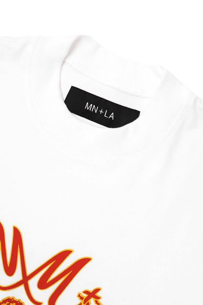 “BURNING STALLION” TEE IN WHITE