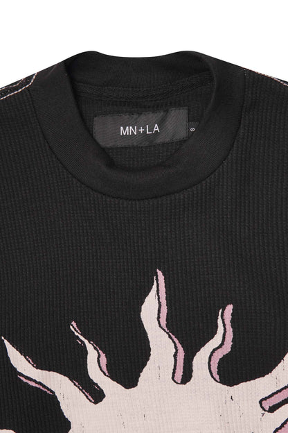 "THE ENLIGHTENED ONE" WAFFLE TEE IN ANTHRACITE