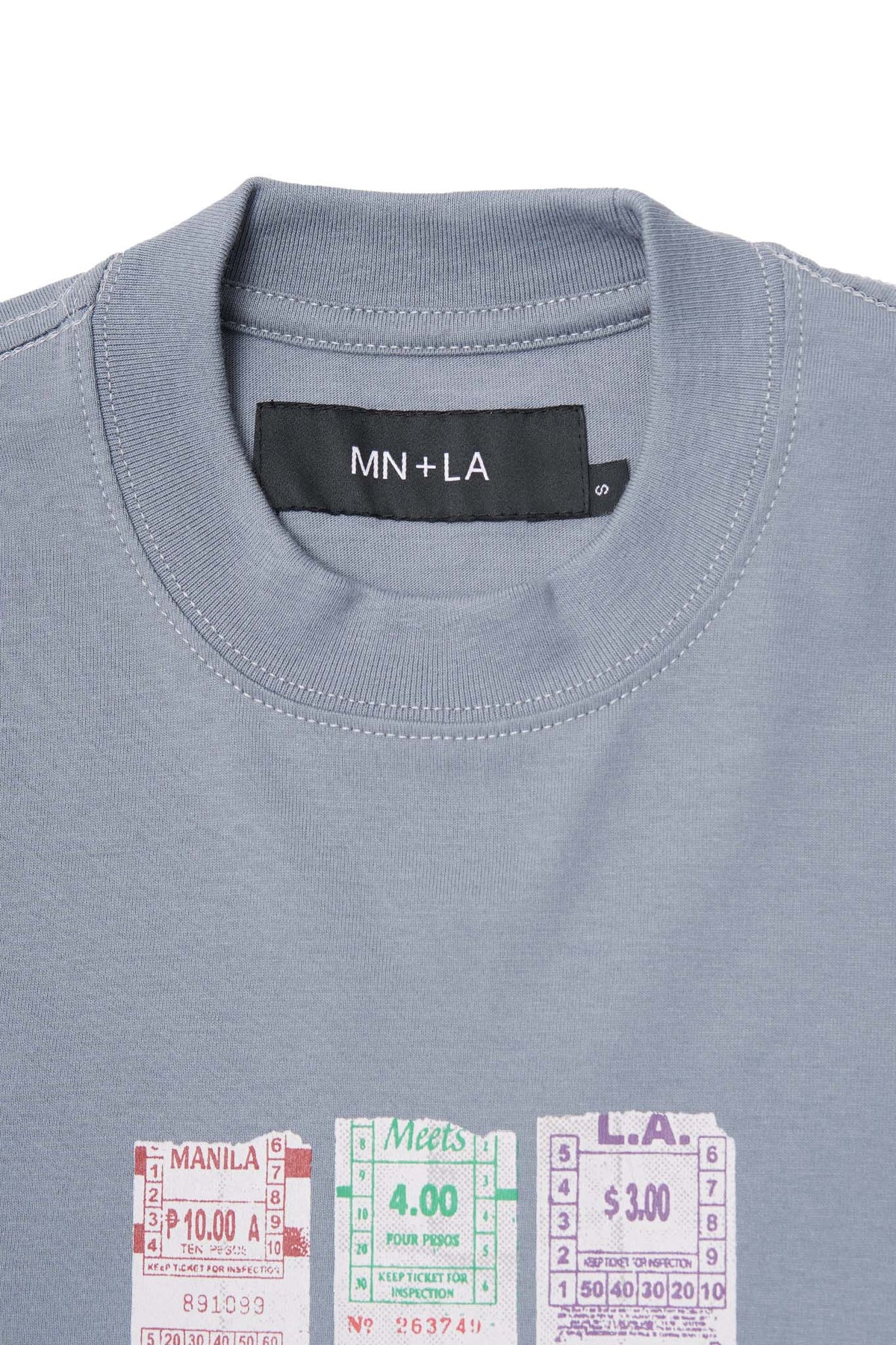 "BUS TIX" TEE IN GLACIER