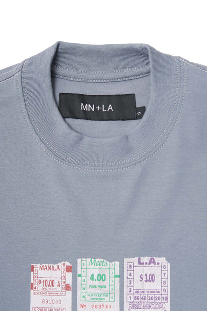 "BUS TIX" TEE IN GLACIER