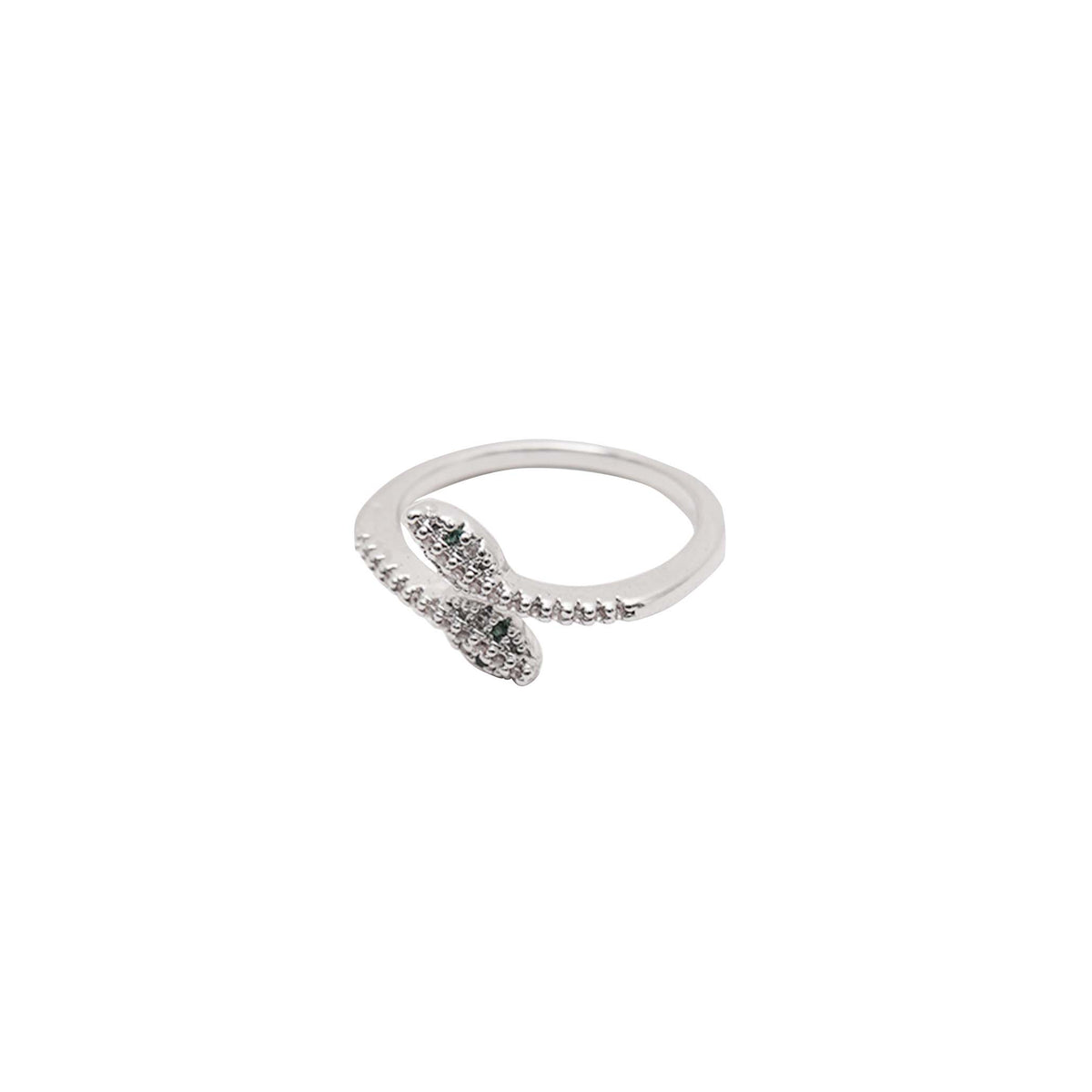 TWIN SERPENTS RING IN SILVER