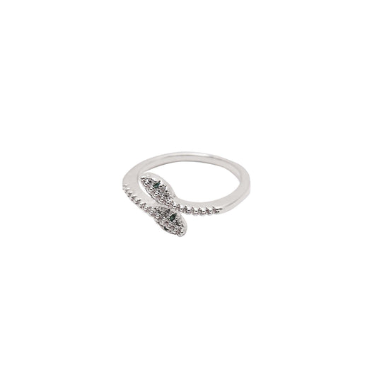 TWIN SERPENTS RING IN SILVER