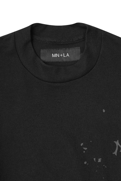 "HITTER" WAFFLE MOCK NECK V2 TEE IN ANTHRACITE