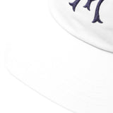 "HITTER" V3 5 PANEL HAT IN WHITE/NAVY