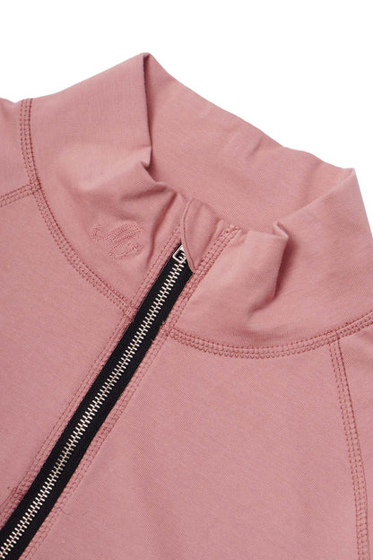 M+ QUARTER ZIP L/S TEE V2 IN ROSE QUARTZ