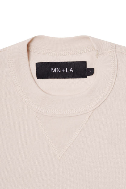PIQUE MILITIA LONGSLEEVE TEE IN OAT