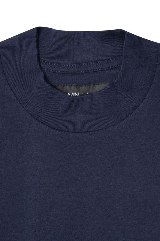 MOCK NECK TEE IN NAVY