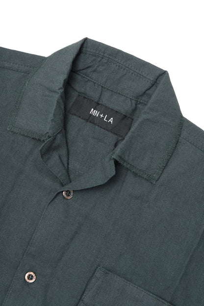 4 POCKET CUBAN SHIRT IN HUNTER GREEN