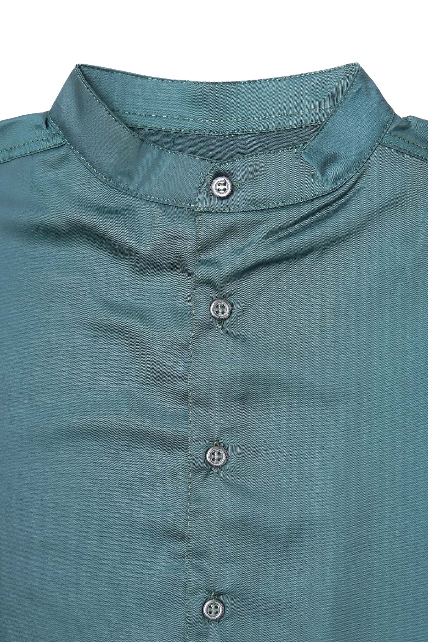 MANDARIN S/S SHIRT IN EMERALD