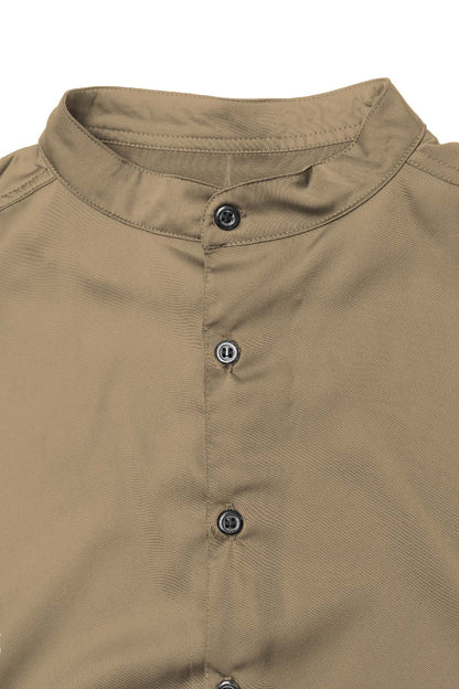 MANDARIN S/S SHIRT IN SIENNA