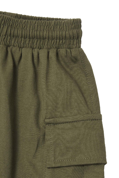 "ADVENTURE" LITTLE HUMAN™ SHORTS IN OLIVE
