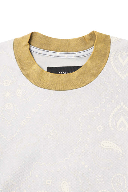 PEACE PAISLEY OVERSIZED TEE IN STEEL OAT