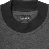 MOCK NECK TEE IN MIDNIGHT HEATHER