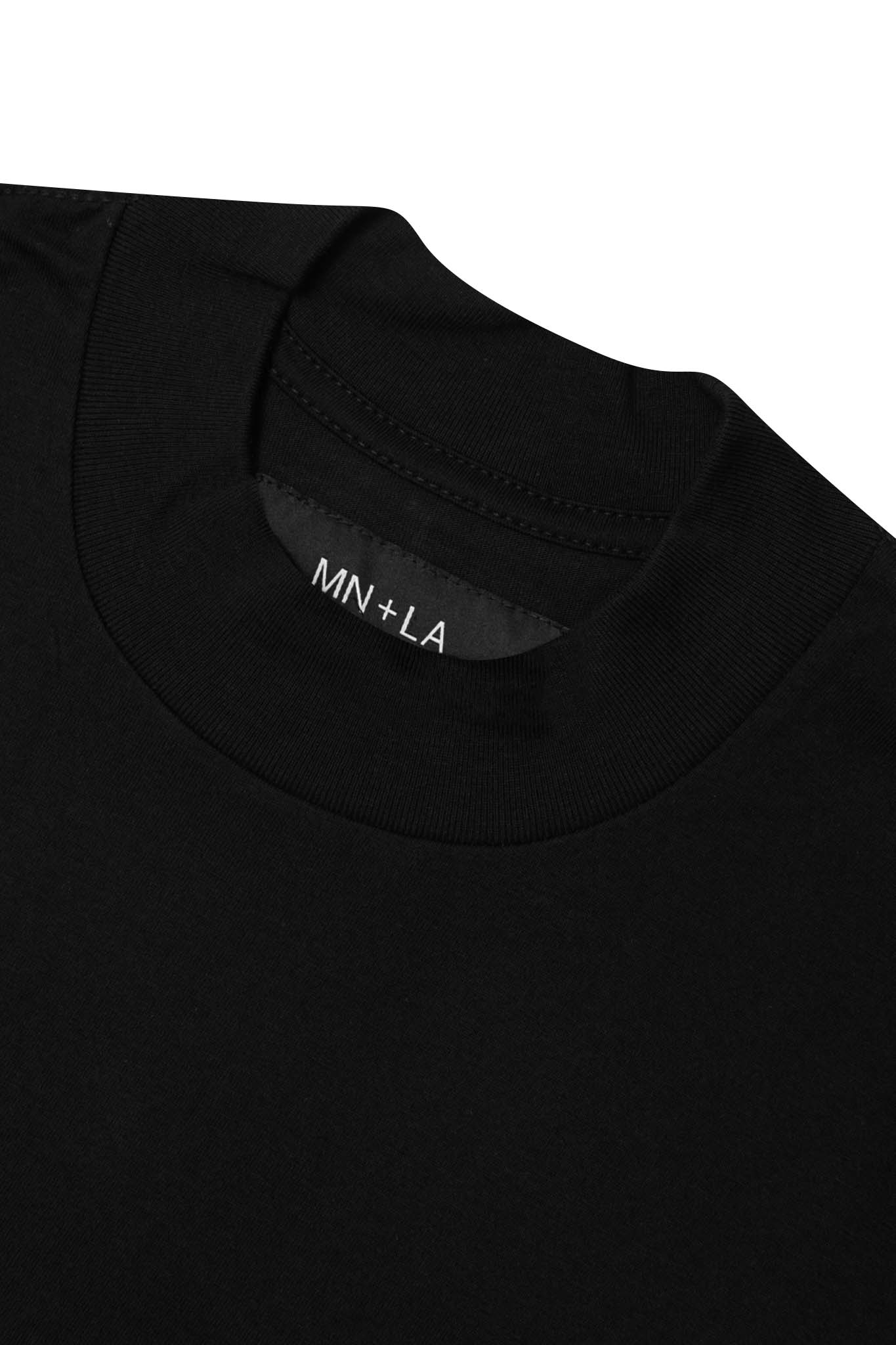 MOCK NECK TEE IN ANTHRACITE – MN+LA