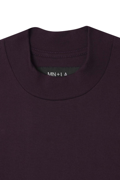 MOCK NECK TEE IN SHADOW PURPLE