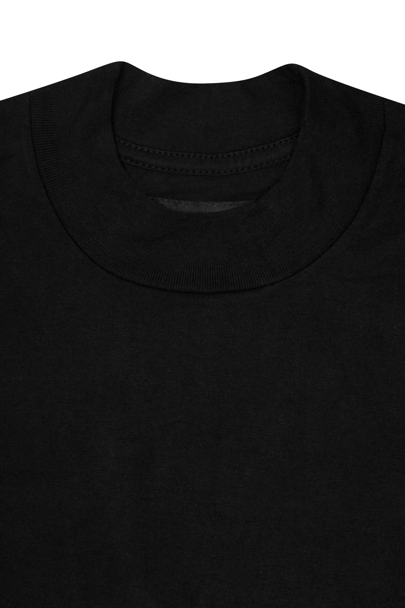 MOCK NECK TEE IN CAVIAR