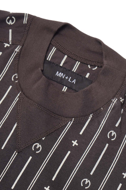 M+ PINSTRIPE SWEATSHIRT IN CHARCOAL GREY