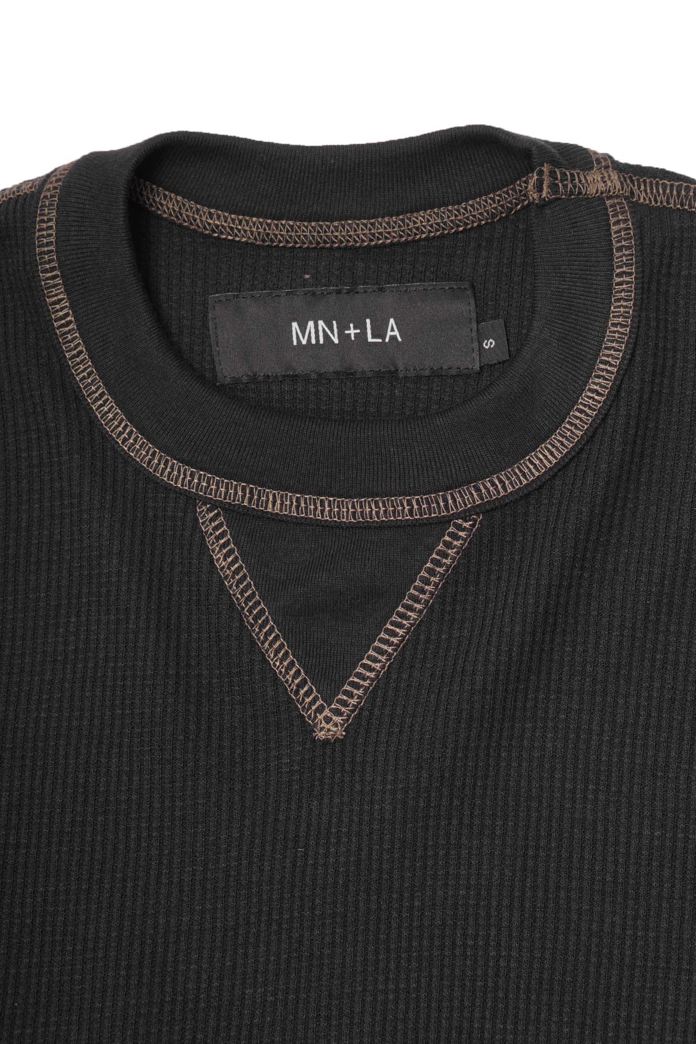EXO™ MILITIA MOCK NECK WAFFLE TEE IN ANTHRACITE