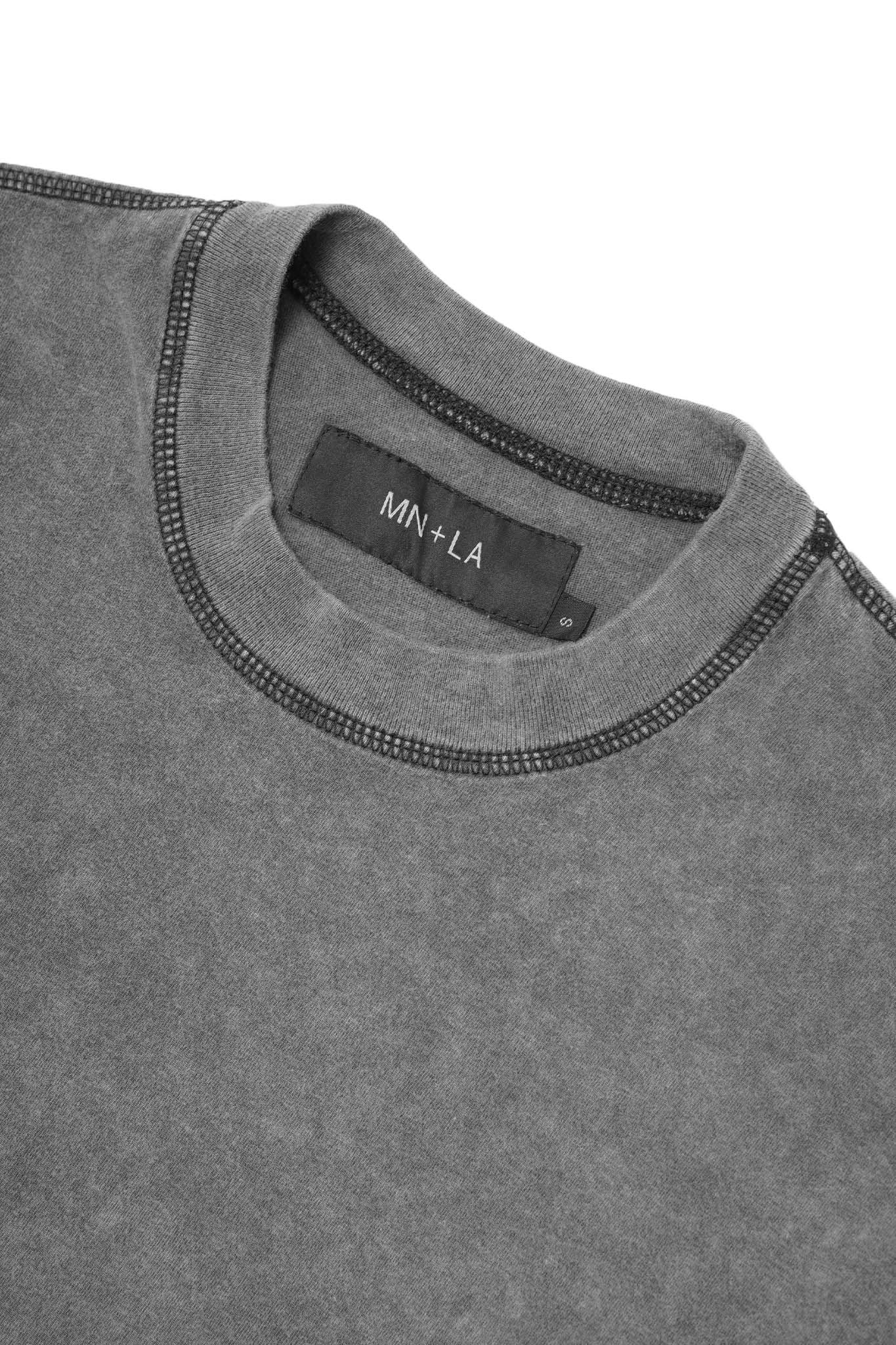 MOCK NECK LITE TEE IN ASH GREY