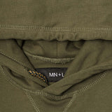 M'$ PAISLEY PATCHWORK MILITIA HOODIE IN OLIVE
