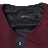 NEEDLEWORK CARDIGAN IN WINE