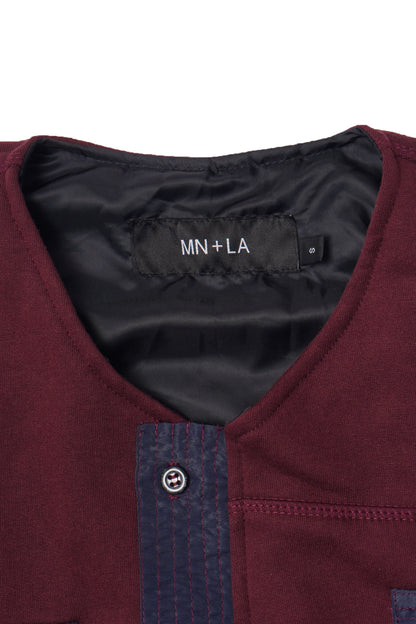 NEEDLEWORK CARDIGAN IN WINE