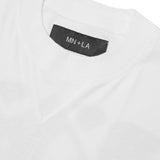 M'$ PAISLEY PATCHWORK MILITIA MOCK NECK TEE IN WHITE