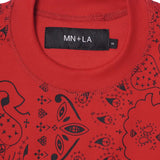 LONGSLEEVE TEE IN CRIMSON PAISLEY