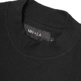 "CROP CIRCLES" MOCK NECK TEE IN CAVIAR/OLIVE