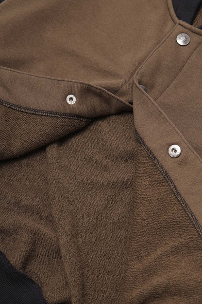 BRONCO VARSITY JACKET IN OLIVE DRAB