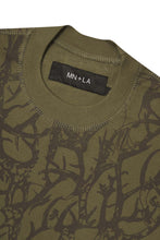 "VINES AND THORNS" BOX TEE IN OLIVE