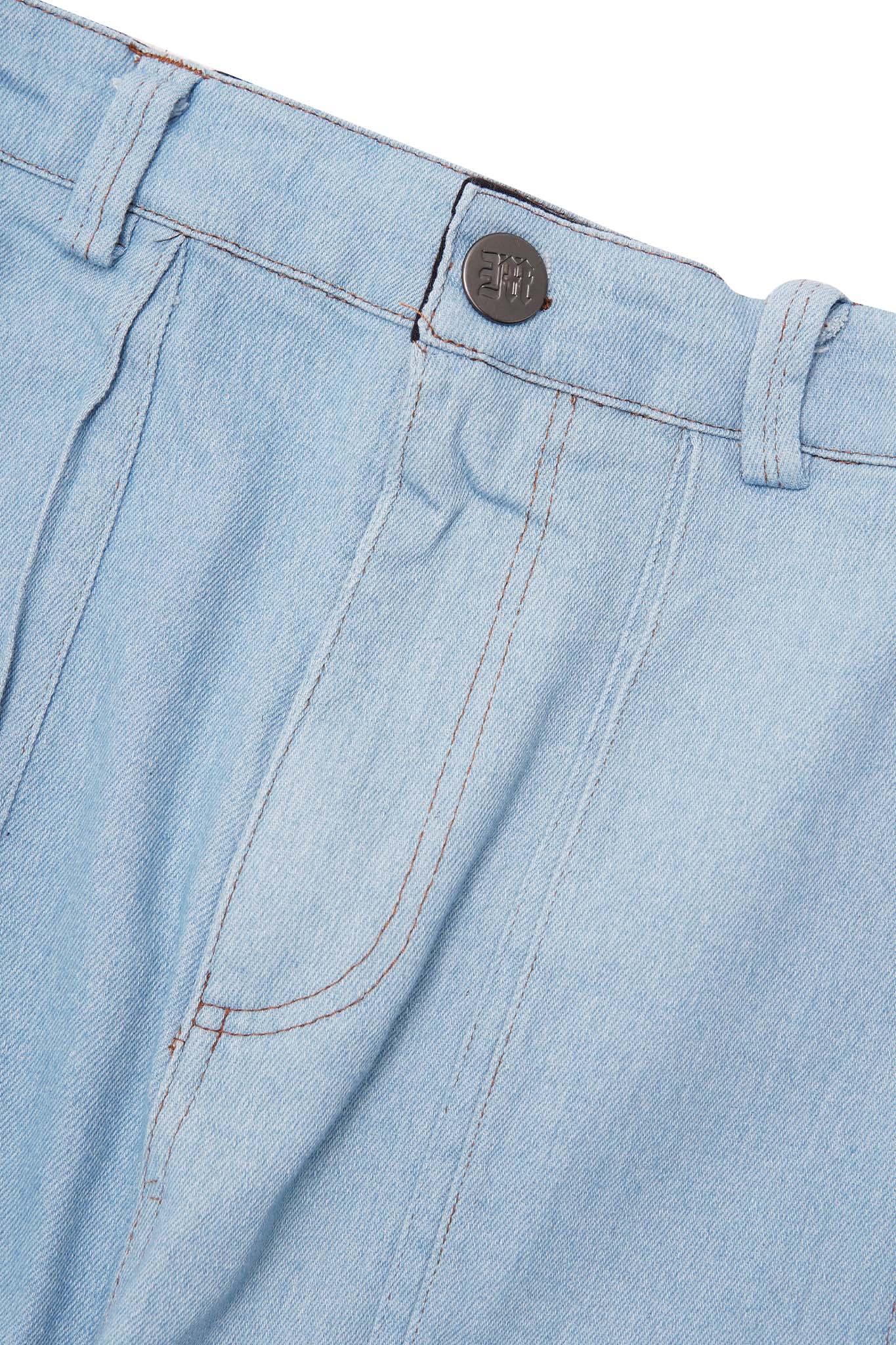 "VAPOR BLUE" OVERPOCKET PHAT SHORTS