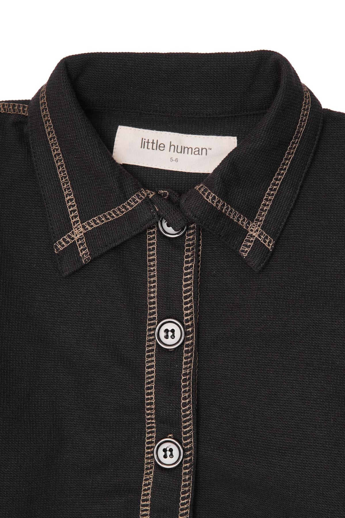 LITTLE HUMAN™ WAFFLE L/S SHIRT IN ANTHRACITE