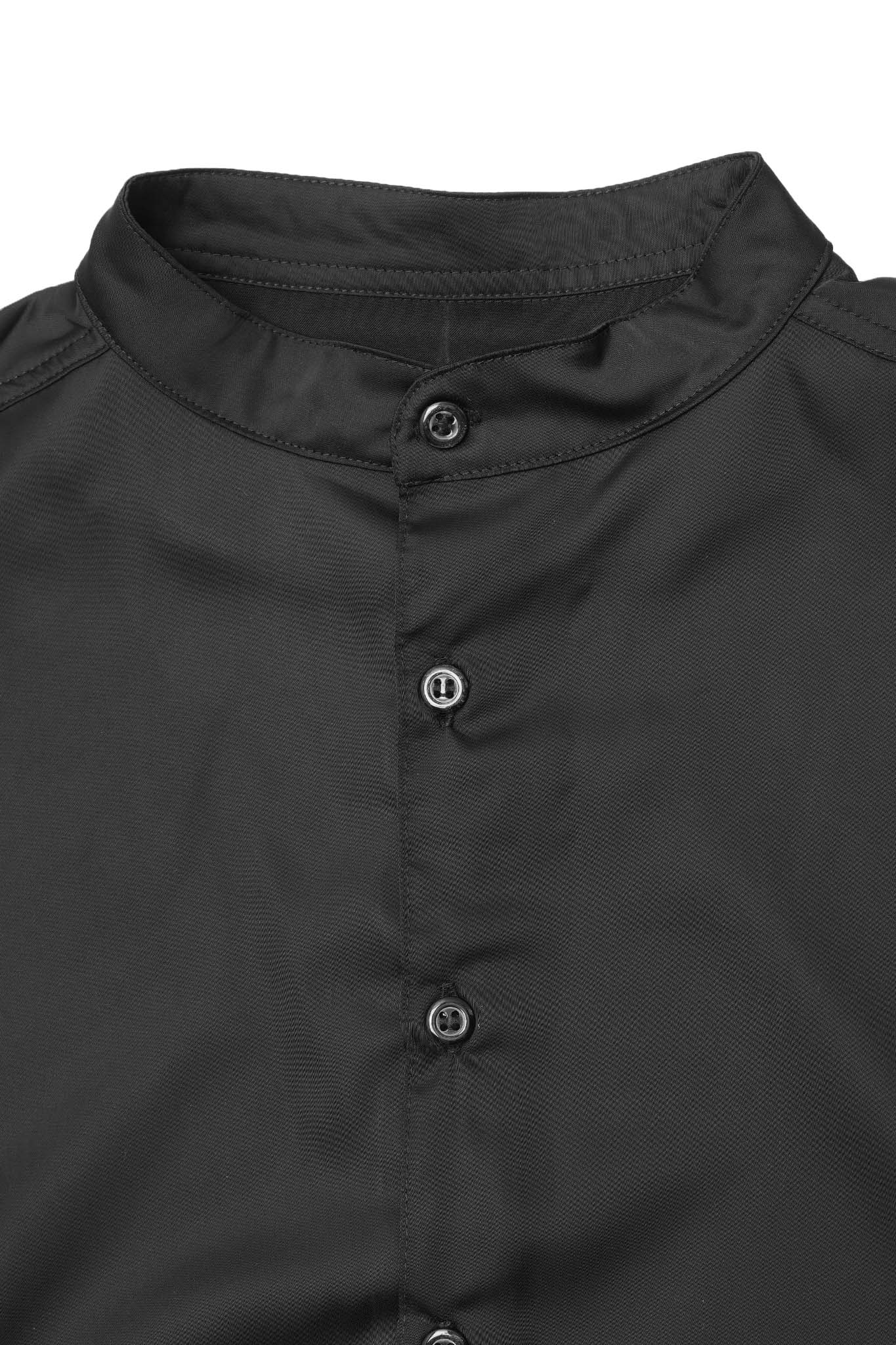 MANDARIN S/S SHIRT IN CAVIAR