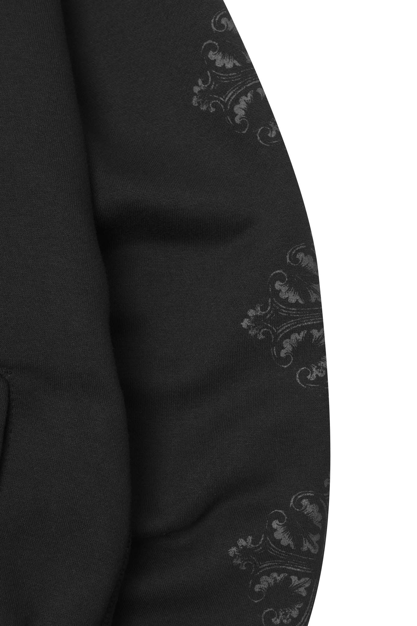 "IRON CROSS" HOODIE IN CAVIAR