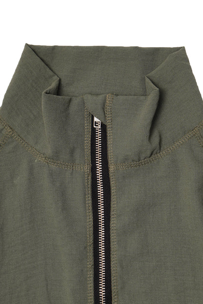 LINEN QUARTER ZIP L/S TEE V2 IN MOSS