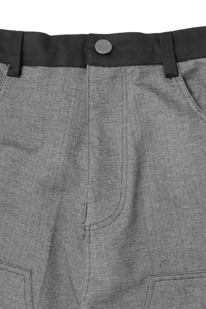 DOUBLE KNEE PHAT SHORTS IN STEEL BLUE