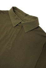 "CLUB" L/S POLO SHIRT IN OLIVE