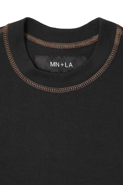 WAFFLE WEAVE LOUNGE TEE IN ANTHRACITE