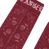 "PEACE PAISLEY" BANDANA SOCK IN BLOOD RED