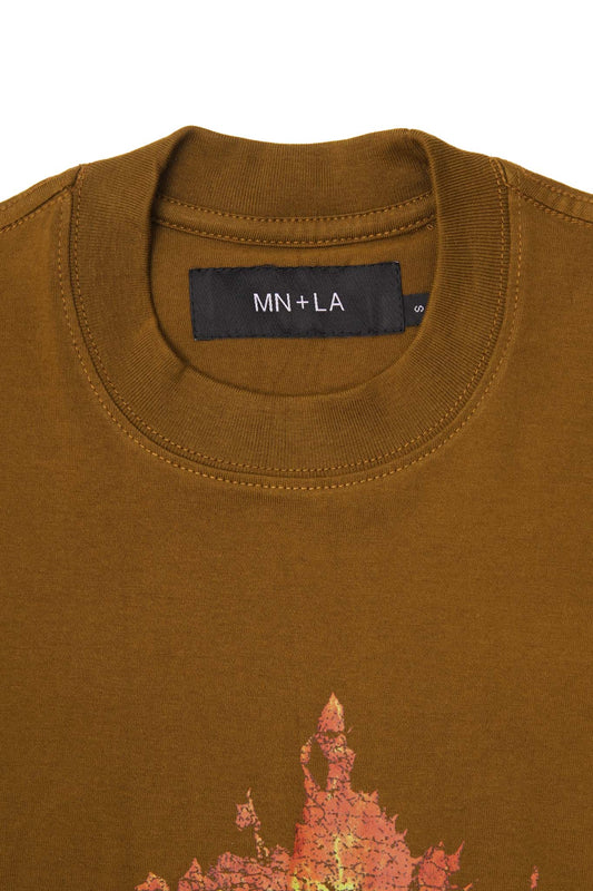 "BURN IN PEACE" TEE IN RUST