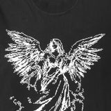 "DIGITAL ANGEL" TEE IN CAVIAR