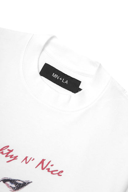 "EYES NEVER LIE" TEE IN WHITE