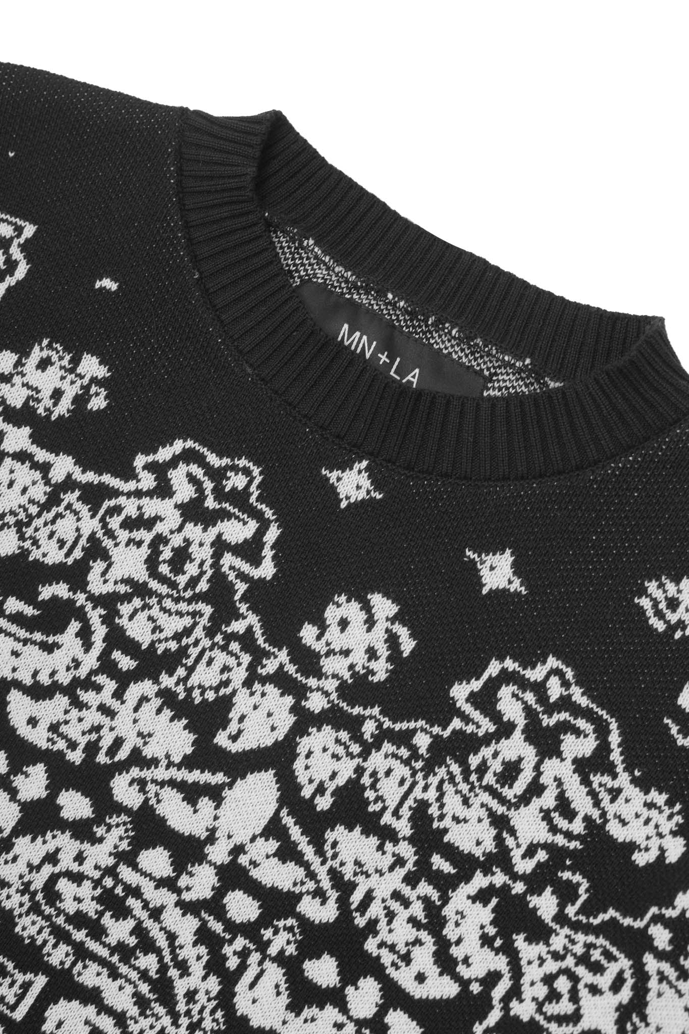 "PEACE PAISLEY" KNITTED SWEATSHIRT IN ANTHRACITE