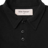 LITTLE HUMAN™ RUGBY L/S WAFFLE TEE IN ANTHRACITE