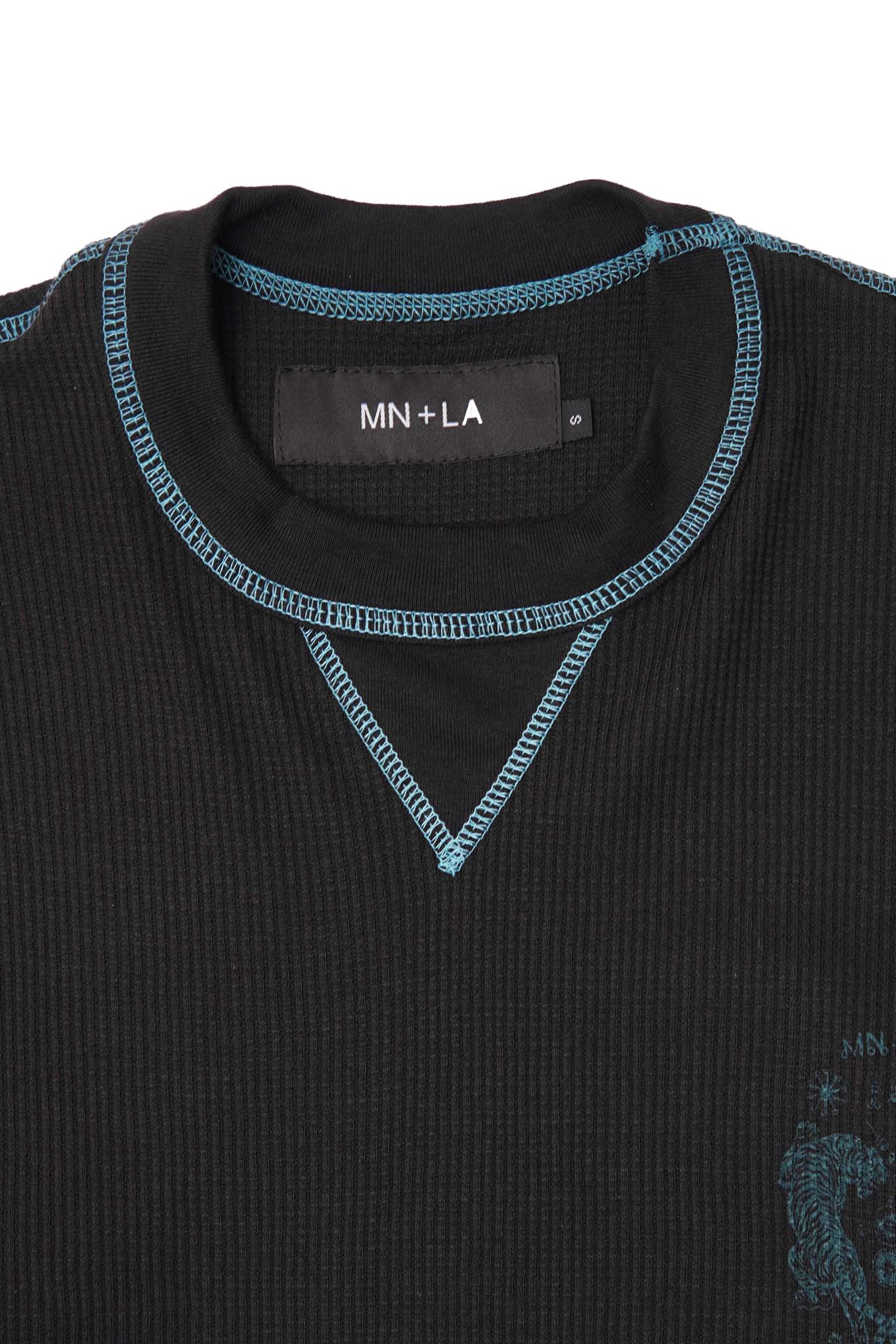 "FCF" WAFFLE TEE IN ANTHRACITE/JADE