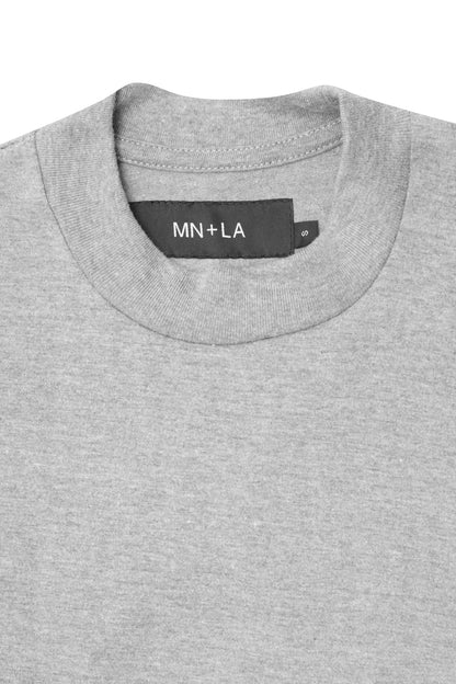 MOCK NECK TEE IN HEATHER GREY