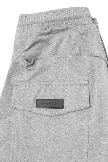 VEINS FRENCH TERRY PANTS IN HEATHER GREY