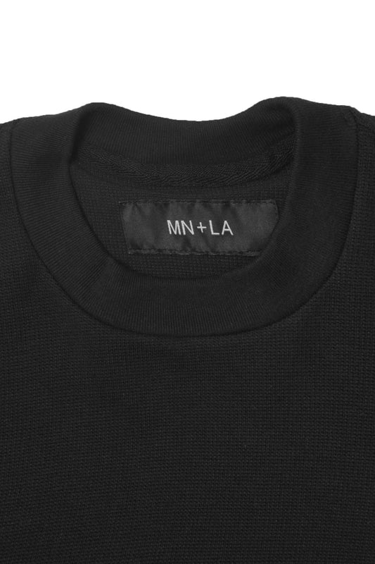 WAFFLE WEAVE BOX TEE IN ANTHRACITE